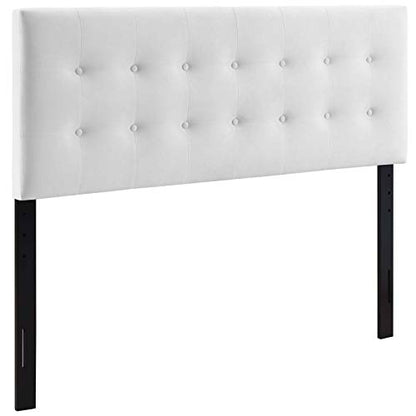 Modway Emily Queen Biscuit Tufted Performance Velvet Headboard, White - color: White, size: Queen