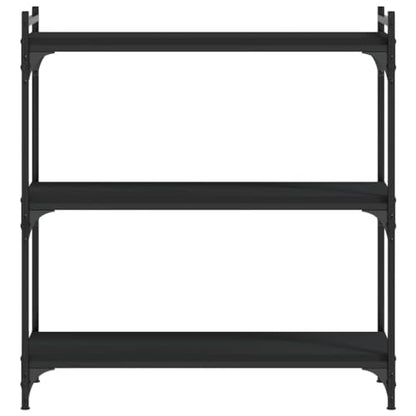 3-Tier Industrial Bookcase, Modern Open Storage Shelving Unit for Living Room, Home Office Bookshelf with Metal Frame and Adjustable Feet, 31.5 x 11.8 x 33.9 Inches, Black - color: Black 10