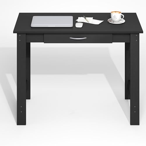 Furinno Jaya Desk, 39.2 Wide Computer Desk with Drawer, Darkwood | Office Desk, Writing Desk, for Home Office, Bedroom, Living Room - color: Darkwood, size: 39" Wide New