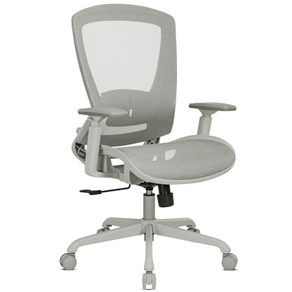 Mesh Office Chair,Ergonomic Computer Desk Chair,Sturdy Task Chair- Adjustable Lumbar Support & Armrests,Tilt Function,Comfort Wide Seat,Swivel Home Office Chair (Grey Frame Grey Mesh) - color: Grey Frame Grey Mesh
