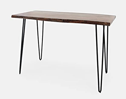 Jofran Nature's Edge 52" Farmhouse Dining Table - Solid Wood Counter Height Dining Table for Modern Homes, Chestnut - color: Chestnut
