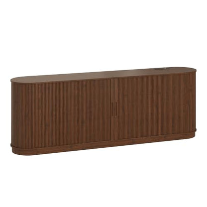 85.6" Fireplace TV Stand for TV Up to 90",Entertainment Center with 40" Electric Fireplace,Simulates 12 Flame Colors,Countertop with Power Outlet, Large Capacity, for Living Room,Walnut - color: Walnut