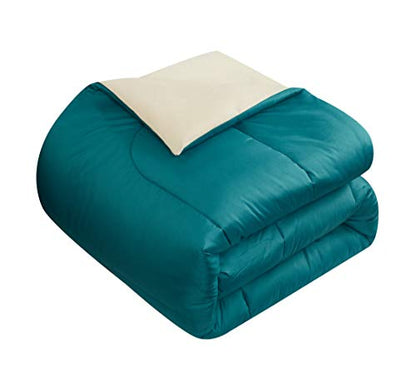 Idea Nuova Casa 7-Piece Solid Reversible Comforter Set with Bonus Sheets, Green, Queen, 86"x86" - color: Green, size: Queen
