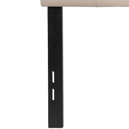 EMMA + OLIVER Tufted Upholstered Full Size Headboard in Beige Fabric - color: Beige, size: Full