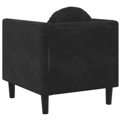 Velvet Sofa Chair with Removable Cushion, Black Velvet Upholstery, Solid Wood Frame, Single Seating Accent Chair for Living Room - color: Black, size: 1 & Sofa