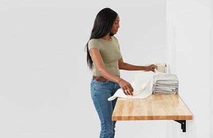 SafeRacks 60" Heavy Duty Wall Mounted Folding Table & Workbench - size: 60"