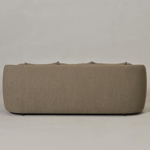 KINWELL 85" Boucle Upholstered Sofa with 2 Swivel Chairs, Teddy Brown | No Assembly Sherpa Living Room Furniture Sets, 3-Seater Couch Settee and Barrel Chairs Armchairs for Small Spaces Apartment - color: Teddy Brown, size: Sofa + 2 Chairs