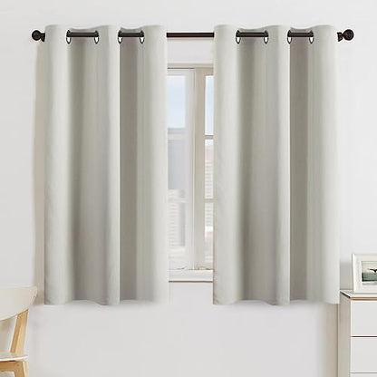Turquoize Cream Beige Blackout Window Drapes Room Darkening Themal Insulated Grommet/Eyelet Top Nursery/Living Room Curtains for Bedroom/Living Room Each Panel 42 in x 54 in (W x L) (Set of 2 Panels) - color: Cream Beige, size: 42"W x 54"L (Pack of 2)