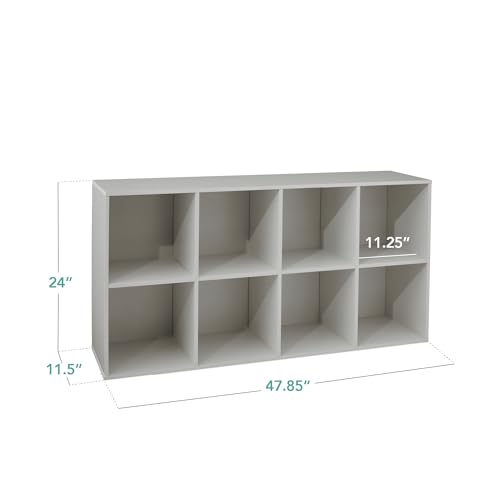 Best Choice Products Kids Bookcase 8-Cube Storage Organizer, 11in Shelf Opening, Bookshelf, Toy Storage, Customizable w/ 3 Removable Back Panels – Gray - color: Grey, size: 8-Cube, 11in Shelf Opening