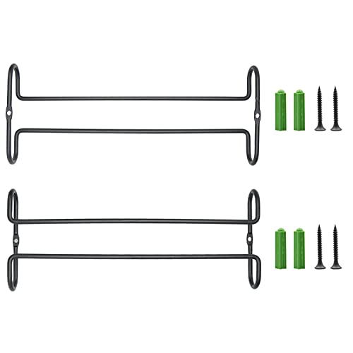 10 Inch Wine Glass Rack Under Cabinet Shelf Stemware Storage Hanging Hanger Organizer Glasses Holder with Drying Under Counter Metal for Kitchen and Bar Set of 2 Black - size: set of 2 black, style: Double Opening
