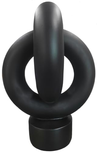 12" Modern Abstract Ring Decorative Sculpture, Knot Sculptures,Home Decor,Coffee Table Statues,Dining Living Room Desk Decor,Black - color: 12" Black