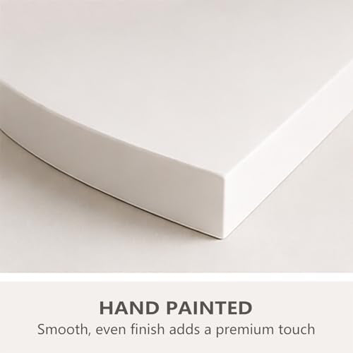 ZGZD Corner Shelf Invisible Wall Mounted Shelves Radial Shape Perfect for Bedroom Bathroom Living Room Kitchen Set of 2 White - size: Arc edge