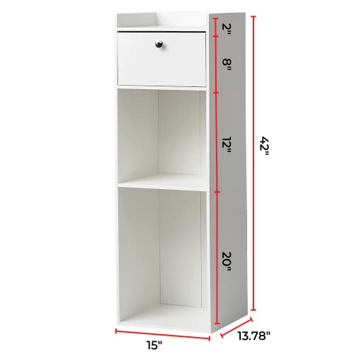 DormCo Yak About It Extra Tall Bookcase Table - White