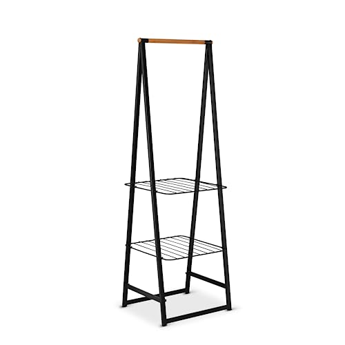 Brabantia - Linn Clothes Rack - Multi-Functional - Space Saver - Adjustable Shelves - Wardrobe Hanging - Drying Rack - Freestanding - Stable - Black - Small - color: Black, size: Small