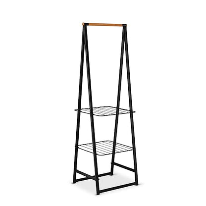 Brabantia - Linn Clothes Rack - Multi-Functional - Space Saver - Adjustable Shelves - Wardrobe Hanging - Drying Rack - Freestanding - Stable - Black - Small - color: Black, size: Small