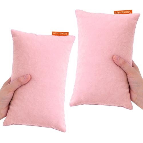 Pipsqueak Microfiber Pillow - Small, Mini, Tiny - 11 x 7 in - Perfect for Travel, Cars, Airplanes, Camping, Dogs, Toddlers, Kids, Lumbar, Knees and Neck - Ages 2 Yrs and Up - color: Pink, size: 2 Pack, style: Non-Personalized