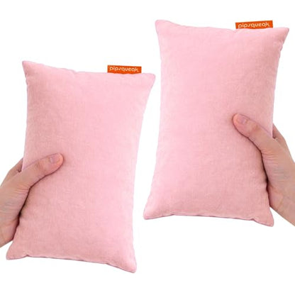 Pipsqueak Microfiber Pillow - Small, Mini, Tiny - 11 x 7 in - Perfect for Travel, Cars, Airplanes, Camping, Dogs, Toddlers, Kids, Lumbar, Knees and Neck - Ages 2 Yrs and Up - color: Pink, size: 2 Pack, style: Non-Personalized