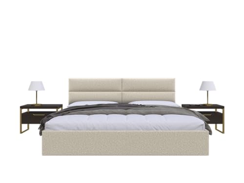 Vänt Wall Mounted Headboard Panels, Queen/Full, Faux Merino Wool Cream - color: Faux Merino Wool Cream, size: 30"
