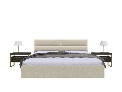 Vänt Wall Mounted Headboard Panels, Queen/Full, Faux Merino Wool Cream - color: Faux Merino Wool Cream, size: 30"
