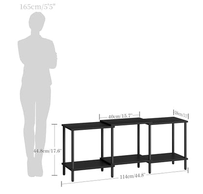 TV Stand, Entertainment Center, Industrial TV Media Console Table with Open Storage Shelves, 2 Tier TV Cabinet for Living Room, Bedroom LTS107BK - color: Black