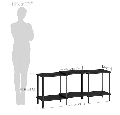 TV Stand, Entertainment Center, Industrial TV Media Console Table with Open Storage Shelves, 2 Tier TV Cabinet for Living Room, Bedroom LTS107BK - color: Black