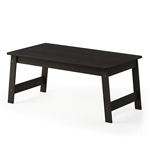 Furinno Beginning Coffee Table, Espresso | H-Legs, Soft Edges, Easy Assembly, Side Table, for Living Room, Bedroom, Home Office - color: Espresso, size: 36 inches, Straight Legs