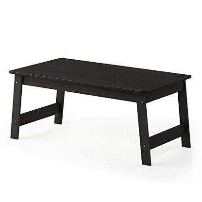 Furinno Beginning Coffee Table, Espresso | H-Legs, Soft Edges, Easy Assembly, Side Table, for Living Room, Bedroom, Home Office - color: Espresso, size: 36 inches, Straight Legs