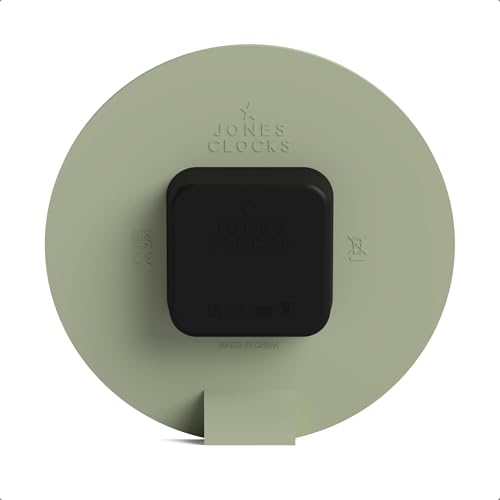 JONES CLOCKS® Hampstead Desk Clock | Freestanding | Sage Green | Elegant Raised Moulded Numerals | Ideal for Shelf, Mantel, Living Room, Home Office or Bedside - color: Sage Green