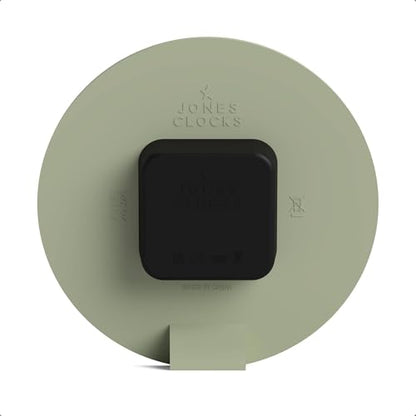 JONES CLOCKS® Hampstead Desk Clock | Freestanding | Sage Green | Elegant Raised Moulded Numerals | Ideal for Shelf, Mantel, Living Room, Home Office or Bedside - color: Sage Green