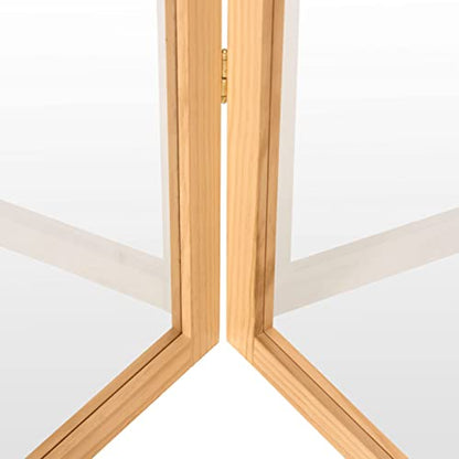 4 ft. Short Clear Plastic Partition Natural 3 Panel - color: Natural, size: 3 Panel