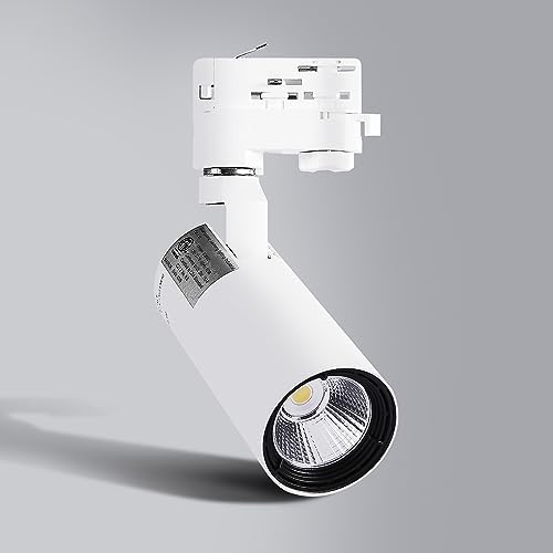 UPO 4-LED Track Lighting kit, 3000 Lumens 4000K,Ceiling Spot Lighting for Kitchen, Living Room, Bedroom Adjustable Track Head Easy Installation, LED Bulbs Included,White - color: 4000k white