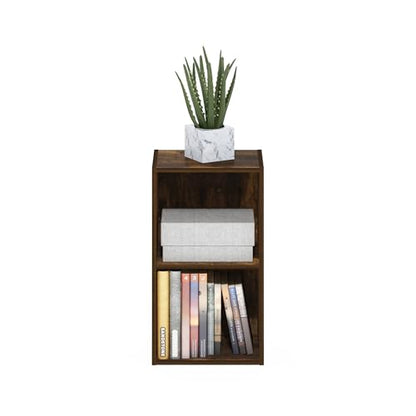 Furinno PASIR Book Shelf, 2-Tier Modern Bookshelf, Open Shelves Bookcase 9 x 12 x 21, Easy Assembly, for Living Room, Bedroom, Home Office, Amber Pine - color: Amber Pine, size: 2-Cube