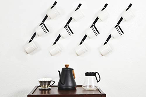 Coffee Mug Rack Wall Mounted, Set of 4 Holds 12 Mugs - Metal Mug Holder for Wall & Coffee Cup Hanger for Kitchen & Coffee Bar, Space-Saving, Rust-Resistant, Easy to Install - style: Straight