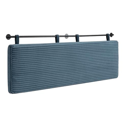 Queen Headboard Only, Wall Mounted Hanging Upholstered Bed Head Board | Modern Vertical Channel Design of Fine Flannel, Elegant Blue Fluted Headboard for Bedroom (Lake Blue, Queen Size) - color: Flannel/Lake Blue, size: Queen