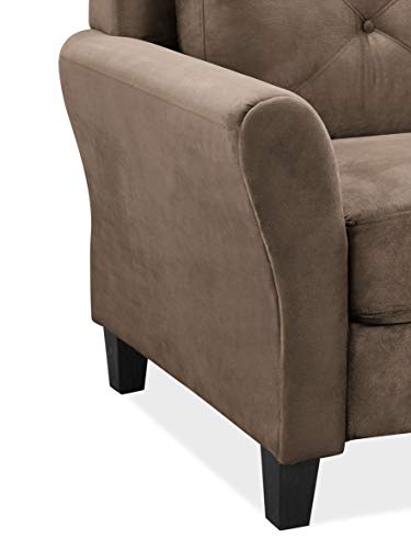 Studio Living Harrington 80.3" Sofa, Transitional Modern, Pocket Coil Comfort, Easy Assembly, Microfiber Fabric, Brown - color: Brown, size: Sofa