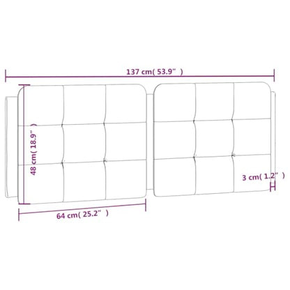 White Headboard Cushion Mounted Wall - Upholstered Headboards Full Size, Bed Frame for Wall, Fabric Headboard, 53.9 in