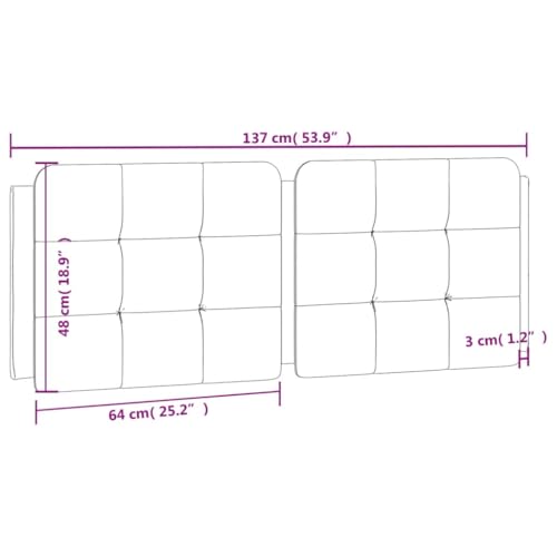 White Headboard Cushion Mounted Wall - Upholstered Headboards Full Size, Bed Frame for Wall, Fabric Headboard, 53.9 in