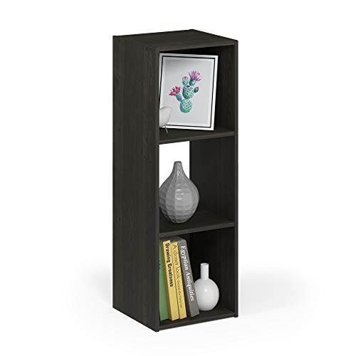 Furinno Pelli Cubic Storage Cabinet, 3x1, Espresso | 11.6 x 12.2 x 36, Open & Closed Back Cubes, Storage Organizer Cabinet, for Living Room, Bedroom, Home Office - color: Espresso, size: 3-Cube