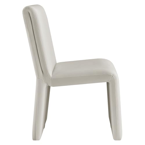 Modway Emory Upholstered Dining Side Chair in Alabaster - Single Armless Slipper Chair - Padded Performance Velvet Accent for Dining Room, Kitchen - color: Alabaster