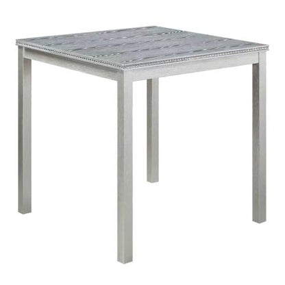Knocbel Classic Counter Height 2-Person Dining Table for Small Space, Wooden Apartment Condo Pub Bistro Kitchen Dining Furniture (Silver Grey Square 36" H) - color: Silver Grey Square 36"h