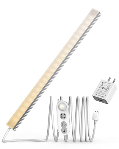 ASOKO Motion Sensor LED Under Counter Light 14.5in 3 Color | ASOKO 14.5" Motion Sensor Under Cabinet LED Light, 3 Color Changing Plug in Counter Bar for Kitchen Desk - size: 14.5 Inch-Motion Sensor