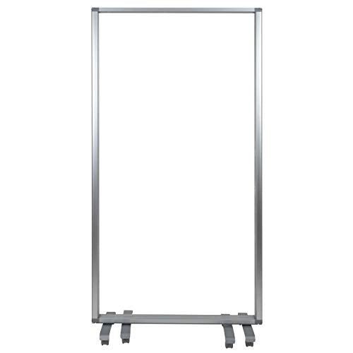Flash Furniture 36 Inch Wide Acrylic Mobile Partition, Transparent | 72 Inches High, Lockable Casters, Durable Construction, Commercial Use