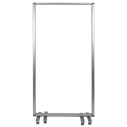 Flash Furniture 36 Inch Wide Acrylic Mobile Partition, Transparent | 72 Inches High, Lockable Casters, Durable Construction, Commercial Use