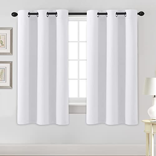 H.VERSAILTEX White Curtains for Bedroom Thermal Insulated Room Darkening Living Room Curtains Grommet Privacy Protection Window Curtain Panels/Drapes for Nursery, 2 Panels, 42x63 Inches, Pure White - color: Pure White, size: 42"W x 63"L (Pack of 2)