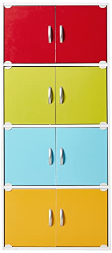 Hodedah Bookcase, 4 Shelf, Rainbow - color: Rainbow