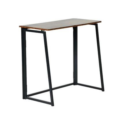 Folding Computer Desk for Small Spaces, 31.4 Inch Foldable Computer Table for Home Office, Study, Writing Work Desk (Rustic Brown) - color: Rustic Brown