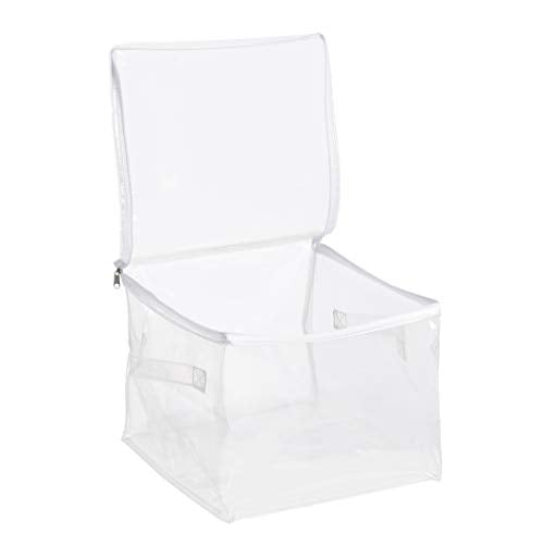 Amazon Basics Clear Zippered Storage Bags for Closet Organization, Stackable Clothing and Linen Storage Containers, 3-Pack - size: 3-Pack