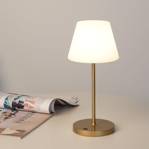 WEILAILUX Small Outdoor Table Lamp, Shower Lamp Waterproof (Mini Gold) | Original Design, Cordless Rechargeable, Lightweight, Touch Dimming, 3000mAh Battery 8-72 Hours, 2700K, IP44, Indoor & Outdoor - color: Mini Gold, size: Mini