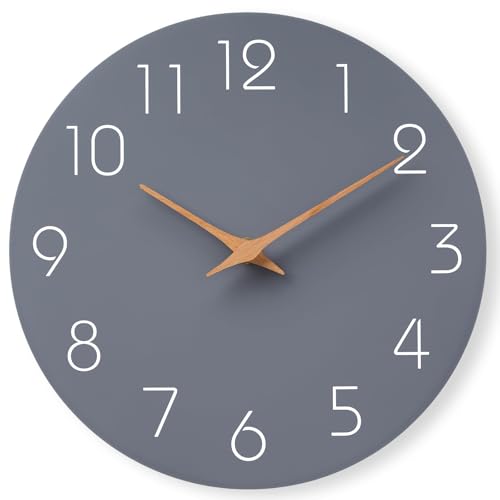 Wall Clock 14" Battery Operated Silent Non-Ticking Simple Modern | Analog Kitchen Home Bathroom Living Room Bedroom Office Mordern Simple - color: C_gray, size: 14 Inch