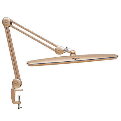 23-Inch LED Task Lamp with Clamp, 24W 2200LM, Gold | 117 SMD LEDs with 4 brightness levels provide eye-caring lighting for reading, crafting, office work, and study